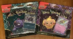 Pokemon Paldean Fates Tech Sticker Collection 3 Booster Pack Blister Lot Of 2 - Image 1