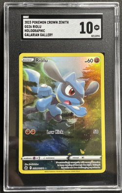 Pokemon Riolu #GG26 Crown Zenith 2023 Full Art Galarian Gallery SGC 10 - Image 1