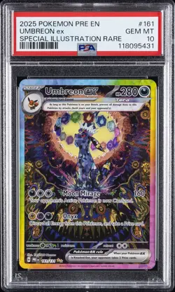 2025 POKEMON PRE EN-PRISMATIC EVOLUTIONS #161 UMBREON EX PSA 10 - Image 1