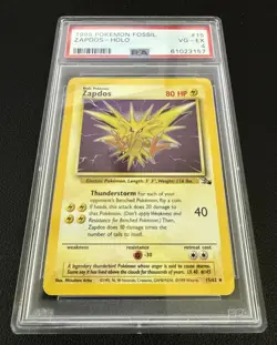 1999 Pokemon Fossil Zapdos Holo #15 PSA 4 VG-EX K172 - Image 1