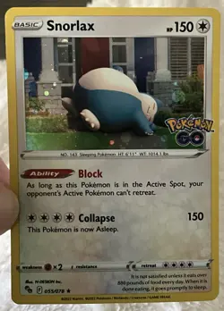 Pokemon TCG Snorlax 055/078 Pokemon GO Cosmos Alternate Holo Rare Promo NM - Image 1