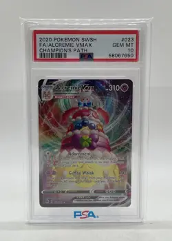 Pokemon TCG Champion’s Path Alcremie VMAX #023 Full Art Gem Mint PSA 10 - Image 1