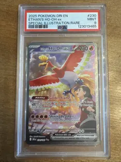 2025 POKEMON DRI EN-DESTINED RIVALS #230 ETHAN'S HO-OH EX PSA 9 - Image 1