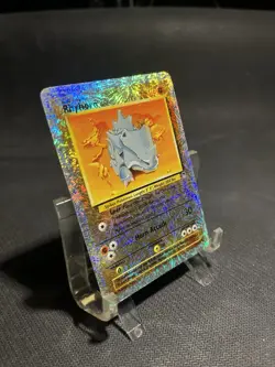 Rhyhorn 90/110 Reverse Holo LP Legendary Collection Pokemon Card Fireworks Holo - Image 2