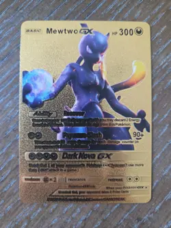 2020 Pokemon Mewtwo GX hp 300 Gold Card (RARE) - Image 1