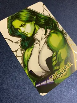 She-Hulk Marvel Hero Anime Doujin Gold Foil Holo Art Trading Card ACG Carddass - Image 4
