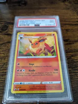Pokemon Card | Sword & Shield Three Blisters Pack | Flareon Holo SWSH041 PSA 9 - Image 4