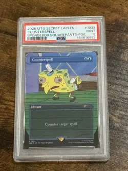 2025 MTG Secret Lair SpongeBob Counterspell 1933 Foil PSA 9 - Image 1