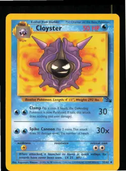 Cloyster 32/62 Uncommon Fossil Pokemon Lightly Played - Image 1