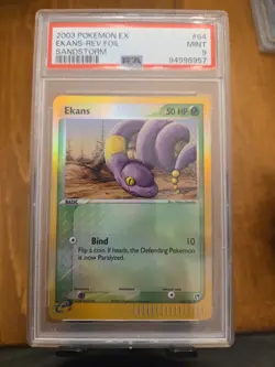 2003 Pokemon EX Sandstorm 64 Ekans Reverse PSA 9 Mint - Image 1