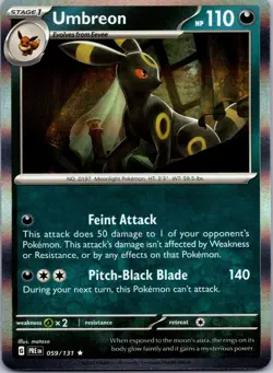 Umbreon 059/131 Holo Rare Prismatic Evolutions Pokemon Reverse Holo Near Mint - Image 1