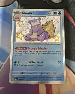 Slowbro 117/091 Baby Shiny Holo Rare Pokemon Scarlet & Violet Paldean Fates - Image 1