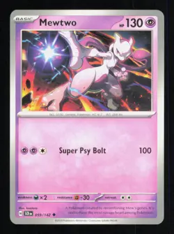 MEWTWO 59/142 STELLAR CROWN POKEMON NEAR MINT - Image 1