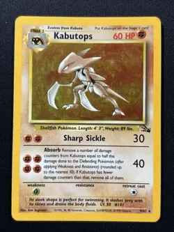 Kabutops MP 9/62 Unlimited Fossil Pokemon TCG Holo - Image 1