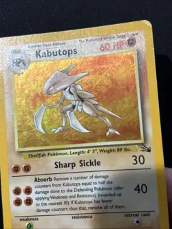 Kabutops MP 9/62 Unlimited Fossil Pokemon TCG Holo - Image 2