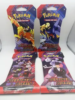 4 Pokemon Destined Rivals Sleeved Booster Packs FULL ART SET NEW & SEALED - Image 1