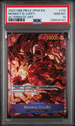 2024 One Piece Monkey D Luffy OP09-119 SEC Alternate Art English PSA 10 - Image 1