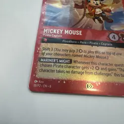 Disney Lorcana Mickey Mouse Pirate Captain 18/P2 Promo New Sealed - Image 3