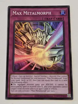 Max Metalmorph OP28 Super Rare + Incoming Machine! MP25 Secret Rare Yugioh Set - Image 2