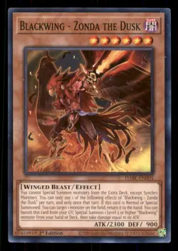 Yugioh Blackwing - Zonda the Dusk #DABL-EN005 Darkwing Blast LP - Image 1