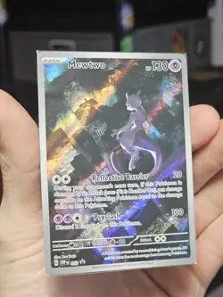 💥 Pokemon 151 Mewtwo 052 Scarlet & Violet UPC Black Star Promo Card Holo Sealed - Image 1