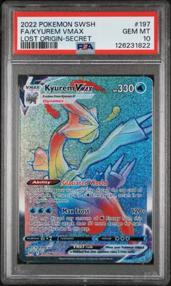 Pokemon Kyurem VMAX Secret Rare Card PSA 10 197/196 Lost Origin - Image 1