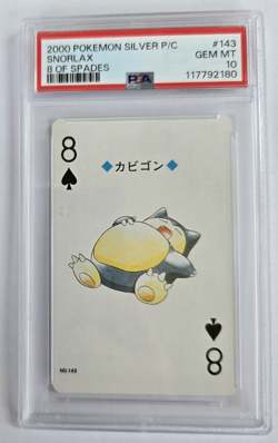 2000 Japanese Pokemon Snorlax 8 Spades #143 Silver Playing Card PSA 10 Gem Mint - Image 1
