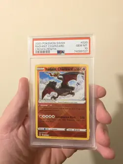 PSA 10 Radiant Charizard 020/159 Crown Zenith Holo Graded Pokemon Card - Image 1