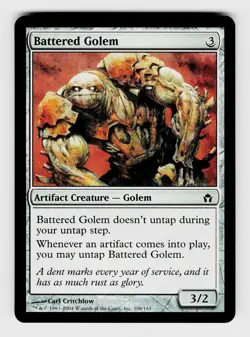 MTG, Fifth Dawn, Battered Golem, Normal, No.106, C Artifact Creature - Golem - Image 1