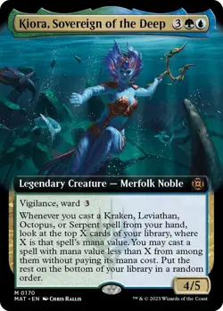 *foil extended art KIORA SOVEREIGN OF THE DEEP 170 March Machine Aftermath MTG - Image 1