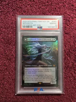 MTG Sephiroth, Fabled Soldier 0451 Extended Art Foil Final Fantasy PSA 10 PoP 5 - Image 1