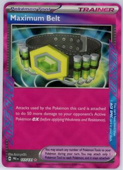 Pokemon TCG Maximum Belt 117/131 Sv: Prismatic Evolutions Ace Specs Holo Rare - Image 1