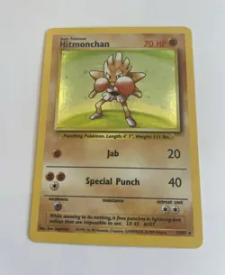 Pokemon Hitmonchan 7/102 Holo Rare Base Set Unlimited 1999 WotC 70 HP English - Image 1