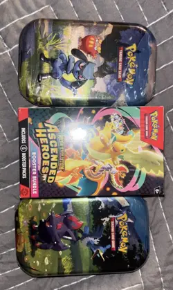 NEW & SEALED Pokemon Ascended Heroes booster bundle +2 Ascended Heroes mini tins - Image 1