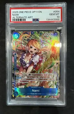 Nami OP11-054 A Fist Of Devine Speed Alt Art PSA 10 🔥 One Piece Foil - Image 1