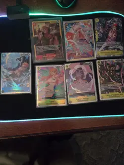 Lot of 7 One Piece TCG Card Game ..lot Includes 2 Sec(op08-118 and Op05-119) Etc - Image 1