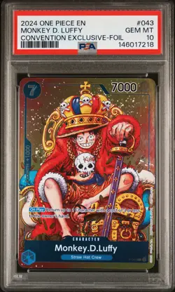 2024 ONE PIECE PROMOS CONVENTION EXCLUSIVE-FOIL #043 MONKEY D. LUFFY PSA 10 - Image 1