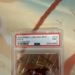 2024 DISNEY LORCANA EN 6-AZURITE SEA ENCHANTED #214 RAYA - KUMANDRAN RIDER PSA 9 - Image 3