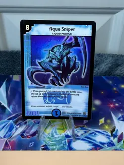 Aqua Sniper DUEL MASTERS ORIGINAL Water Type CCG HOLO Super Rare CARD NM/EX - Image 1