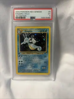 Kingdra Holo Rare Card #8/111 Neo Genesis 2000 Vintage PSA 5 1st Edition - Image 1
