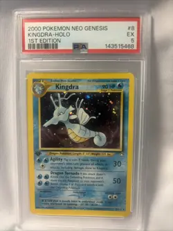 Kingdra Holo Rare Card #8/111 Neo Genesis 2000 Vintage PSA 5 1st Edition - Image 2
