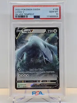 2022 POKEMON SWORD & SHIELD SILVER TEMPEST #138 LUGIA V PSA 10 - Image 1