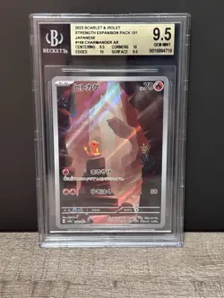 BGS 9.5 Charmander 168/165 Sv2a Pokemon Card 151 Art Rare Holo JP - Image 1