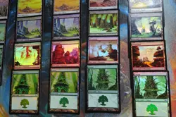 MTG - 25 x FOIL Basic Lands - Mirrodin - LP Condition Swamp Plains Island etc - Image 3