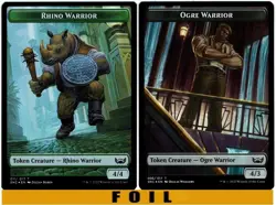 RHINO WARRIOR \ OGRE WARRIOR TOKEN ** FOIL ** #11/06 - New Capenna - NM MTG - Image 1