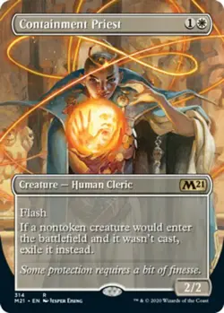 MTG Containment Priest - Foil - Borderless, Core Set 2021, Lightly Played, Engli - Image 1
