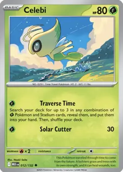 Celebi 012/132 Pokemon ME01: Mega Evolution Uncommon Reverse Holo 2025 NM - Image 1