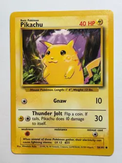 Pokemon Card - Pikachu Base Set Unlimited 58/102 Common - Image 1