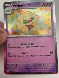Pokemon TCG - WHIMSICOTT 019 PROMO BLACK STAR COSMOS HOLOFOIL NM, FAST SHIPPING - Image 2