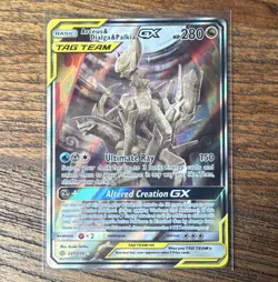 Pokemon TCG Arceus & Dialga & Palkia GX 221/236 SM Cosmic Eclipse Holo Full Art - Image 1